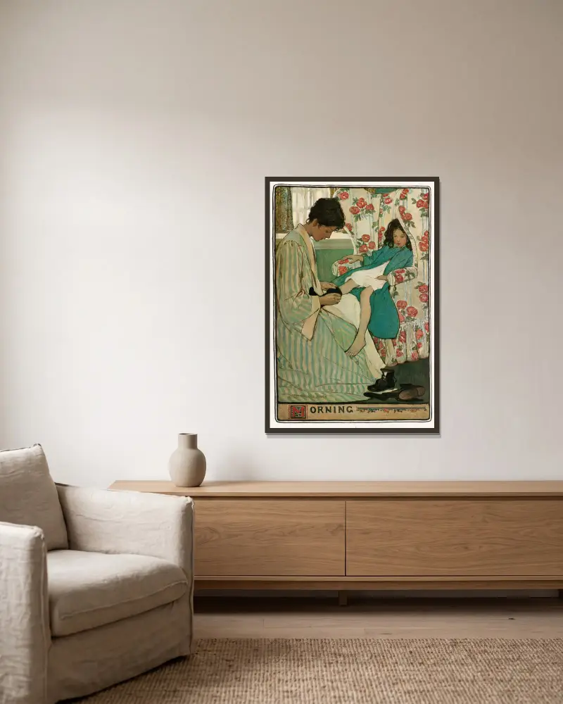 Poranek, Jessie Willcox Smith w ramie na ścianie
