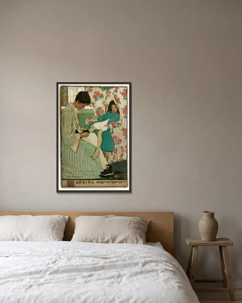 Poranek, Jessie Willcox Smith w ramie na ścianie