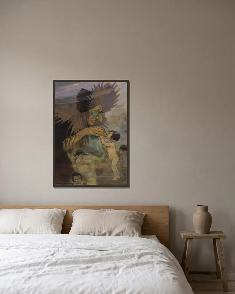 Mrs. Bedonebyasyoudid, Jessie Willcox Smith v rámu na stěně