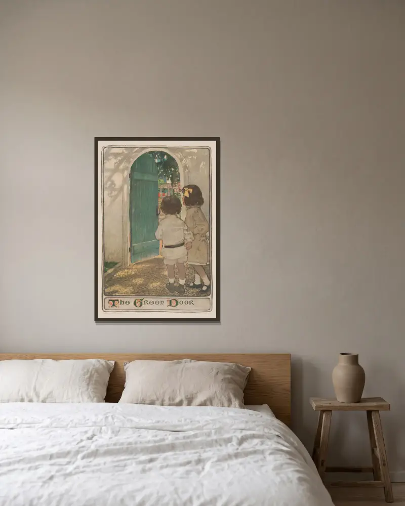 Zelené dveře, Jessie Willcox Smith v rámu na stěně