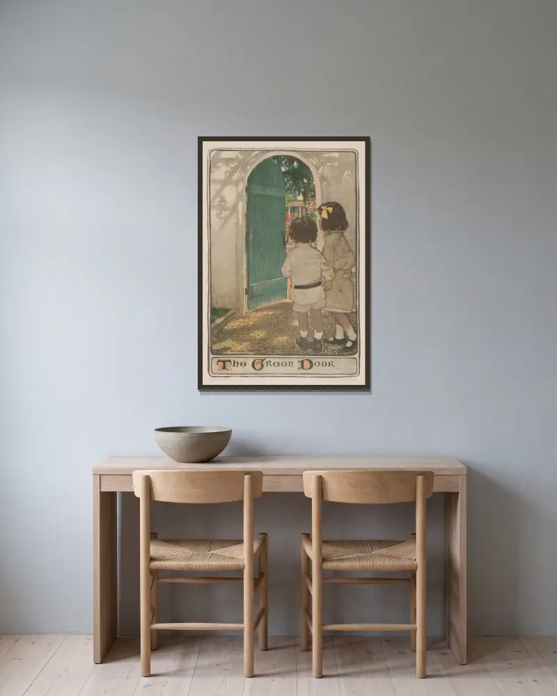 Zelené dveře, Jessie Willcox Smith v rámu na stěně