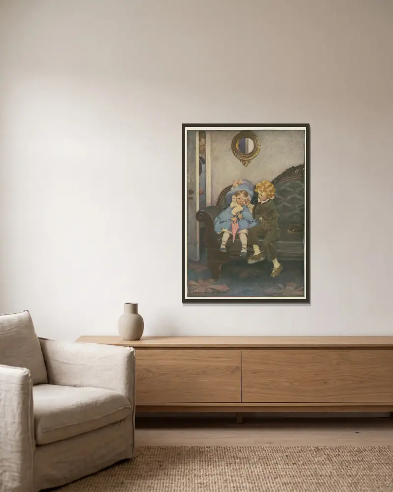 Uciekająca para, Jessie Willcox Smith w ramie na ścianie
