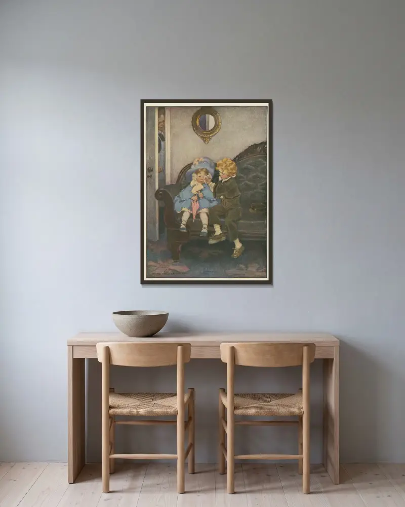Uciekająca para, Jessie Willcox Smith w ramie na ścianie