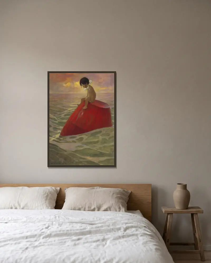 Tom sat upon the buoy long days av Jessie Willcox Smith inramad på en vägg