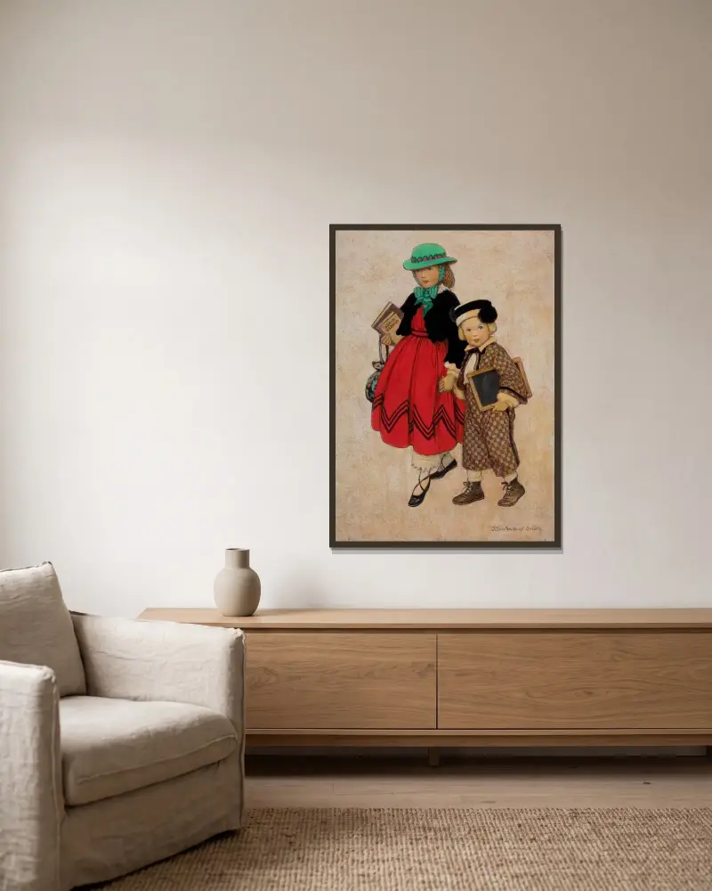 Ohne Titel von Jessie Willcox Smith gerahmt an einer Wand