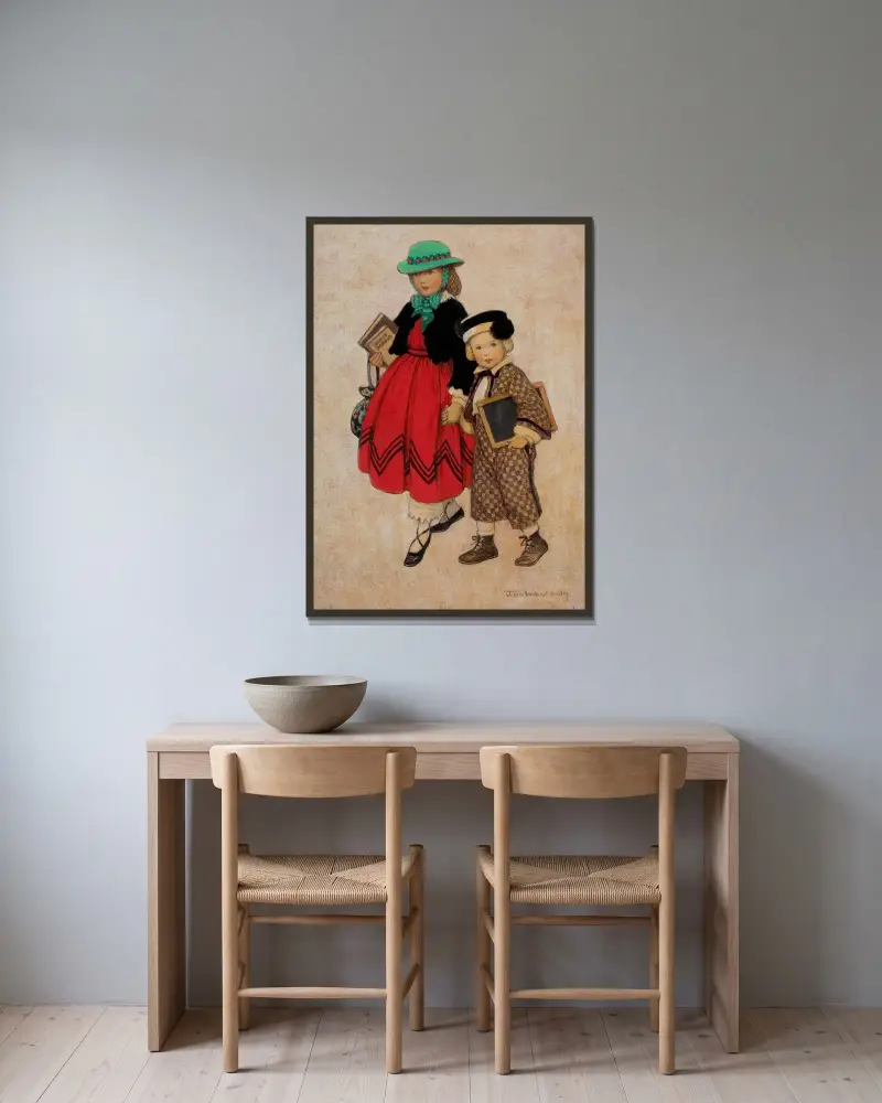 Ohne Titel von Jessie Willcox Smith gerahmt an einer Wand