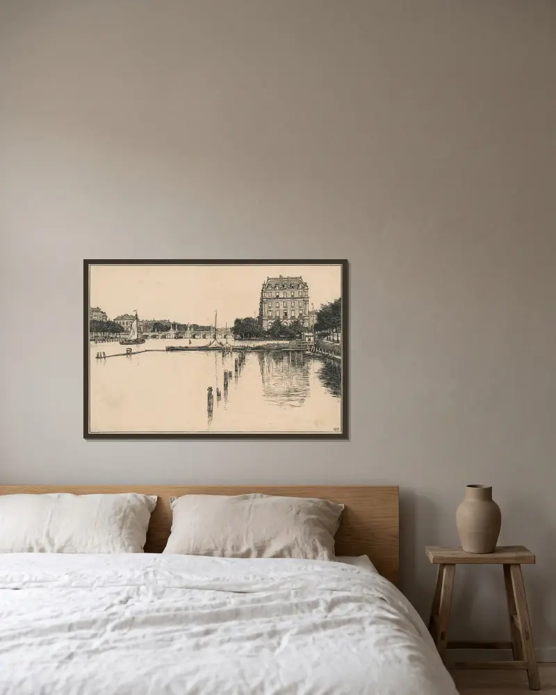 Die Amstel – Nr. 2 von Willem Wenckebach gerahmt an einer Wand