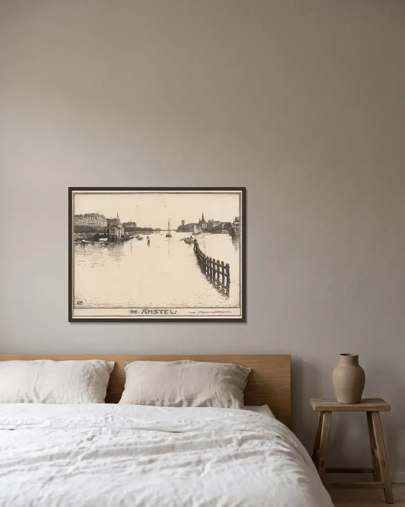 Die Amstel – Nr. 1 von Willem Wenckebach gerahmt an einer Wand