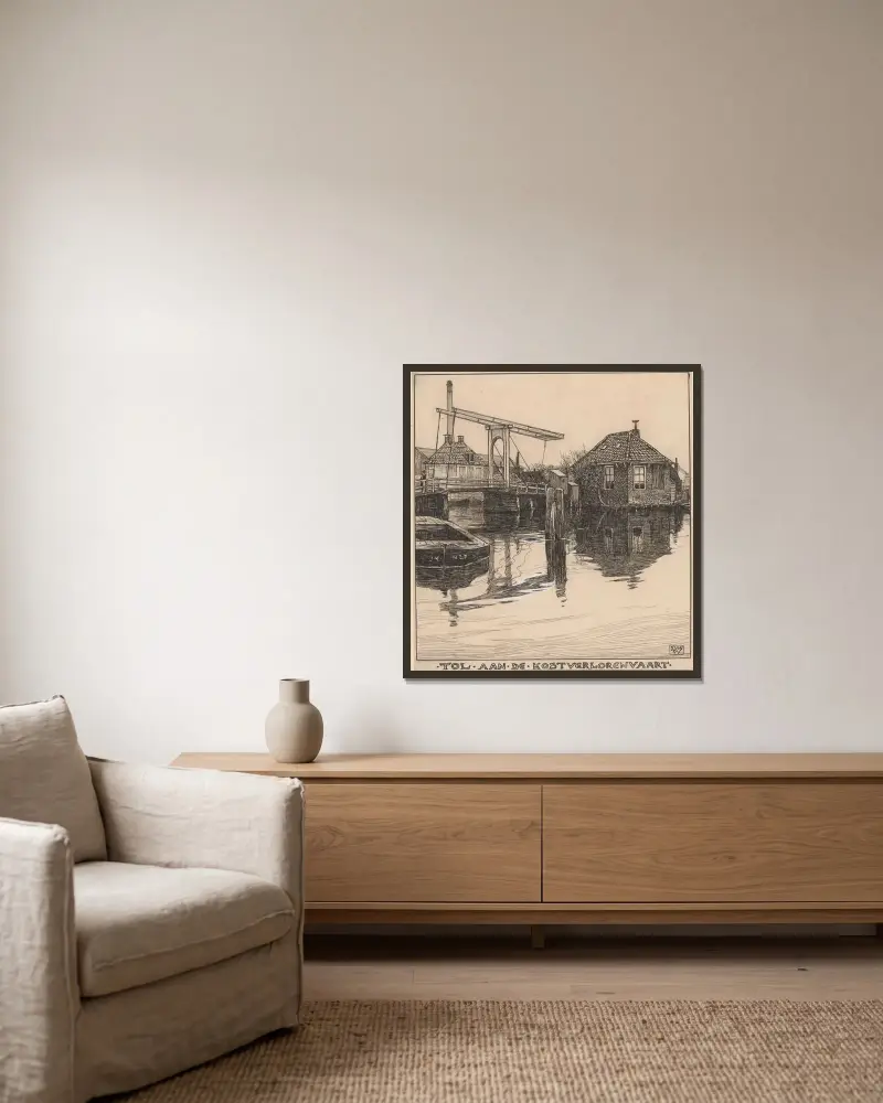 Trädgård vid Kostverlorenvaart i Amsterdam av Willem Wenckebach inramad på en vägg
