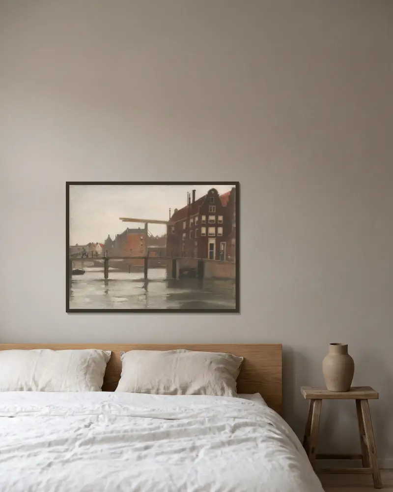 Utsikt över Uilenburg i Amsterdam av Willem Witsen inramad på en vägg