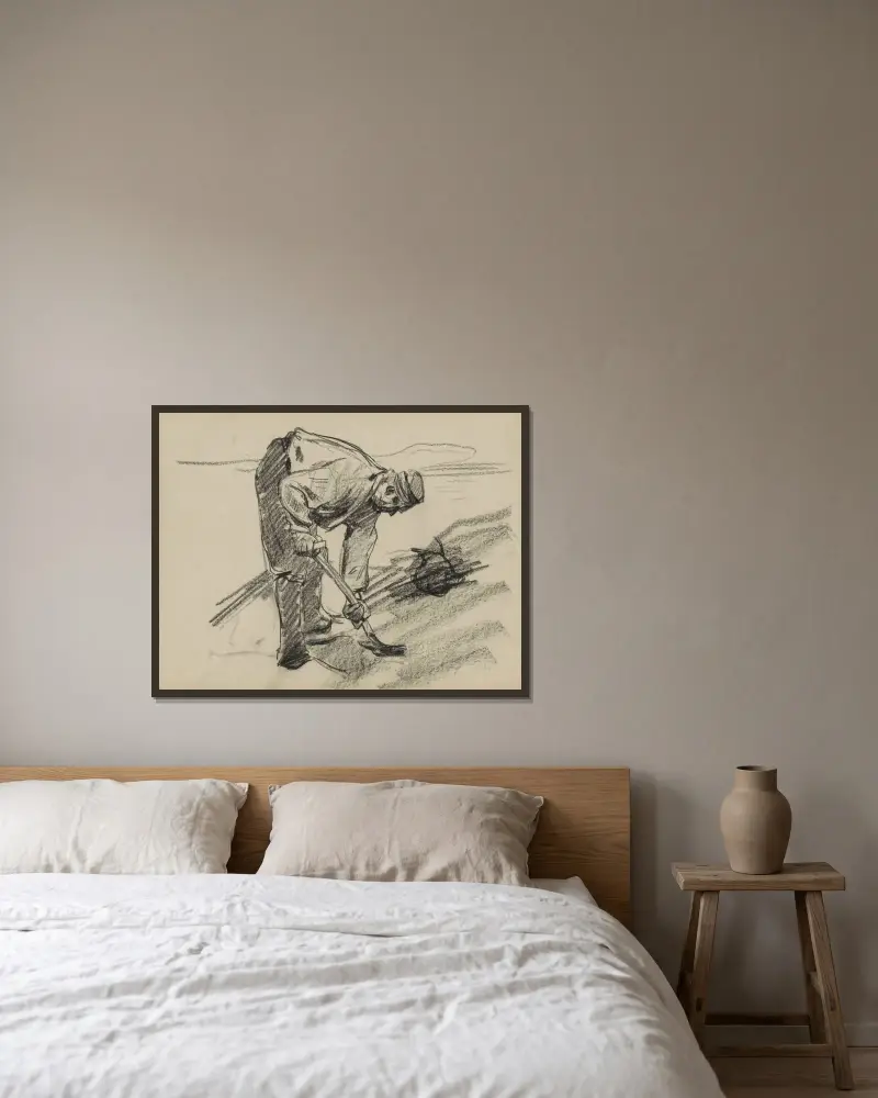 Grabender Bagger von Willem Witsen gerahmt an einer Wand