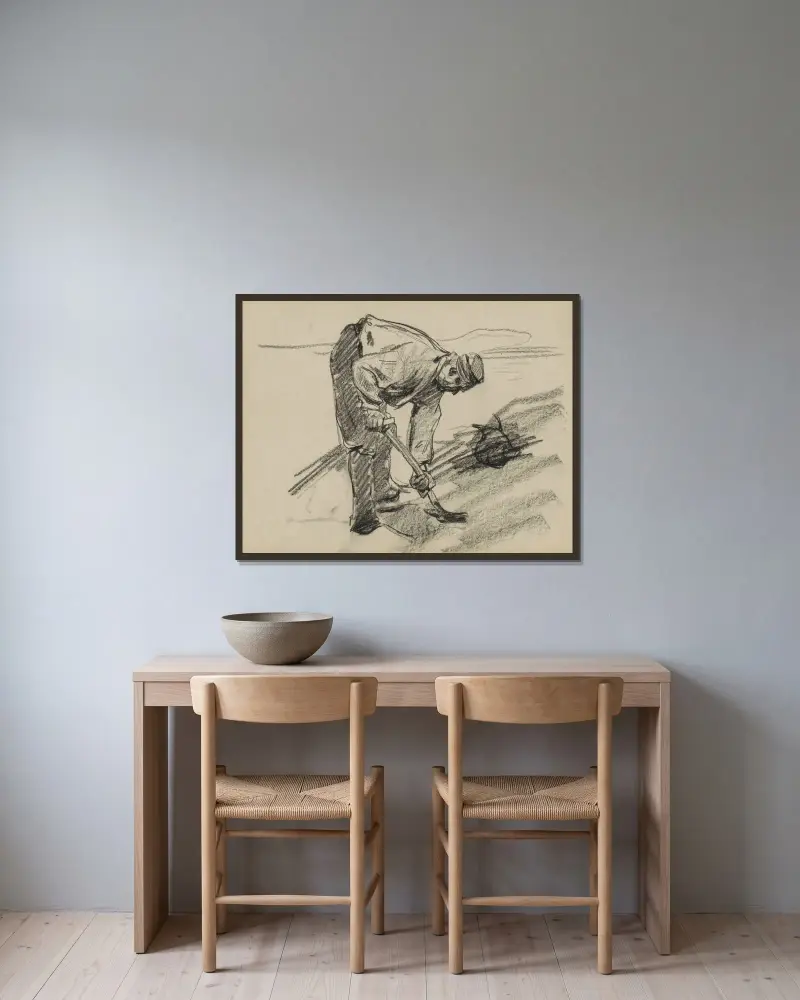 Grabender Bagger von Willem Witsen gerahmt an einer Wand