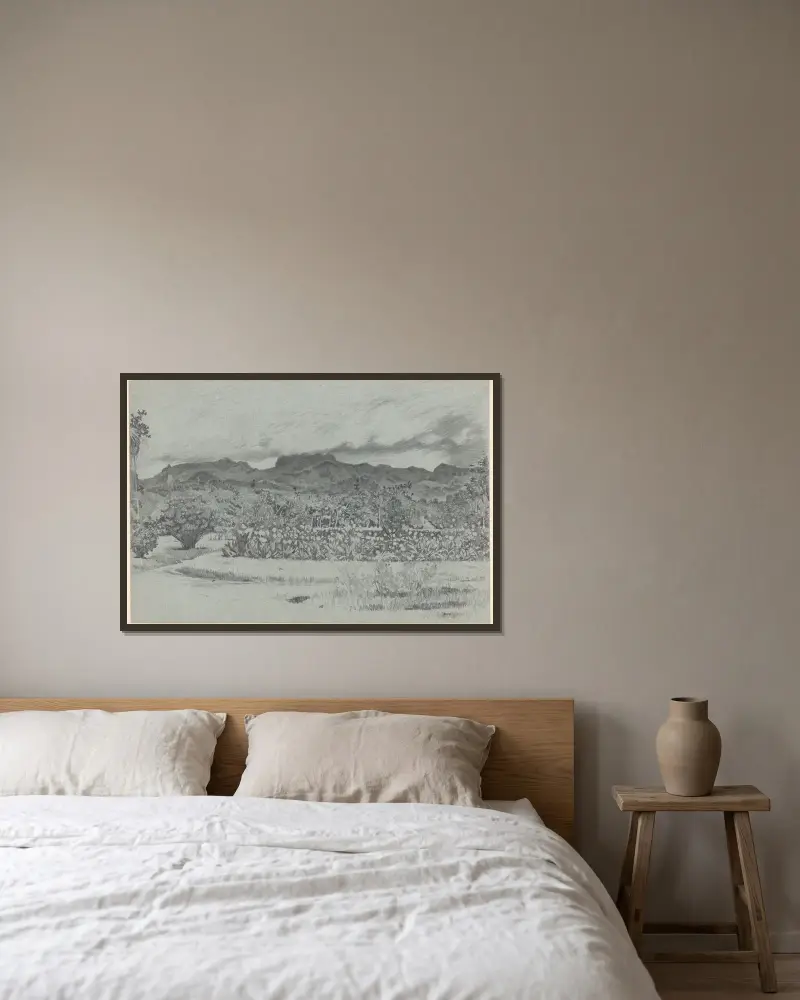 Indische Landschaft von Willem Witsen gerahmt an einer Wand