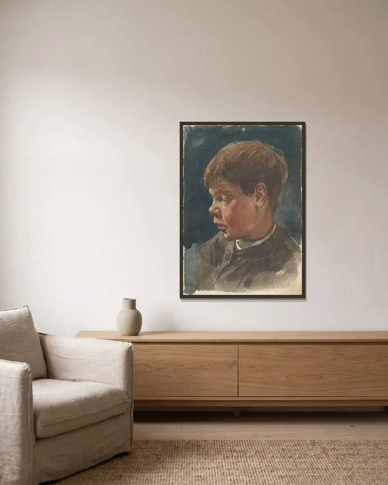 Jungenkopf, 1870 – Nr. 1 von Willem Witsen gerahmt an einer Wand