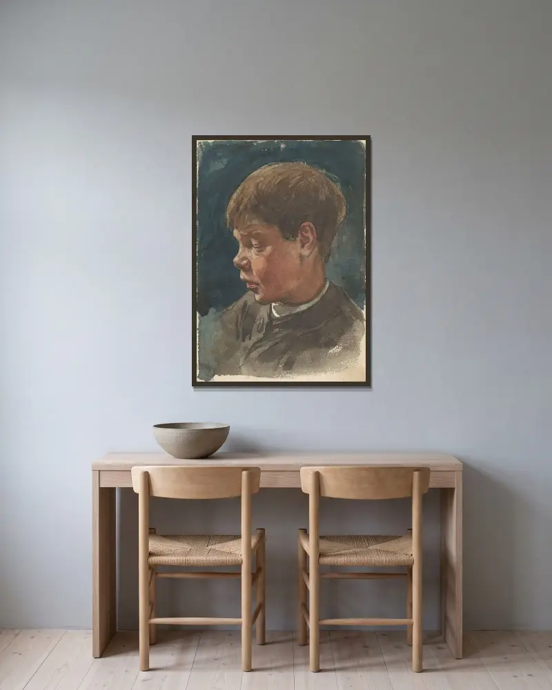 Jungenkopf, 1870 – Nr. 1 von Willem Witsen gerahmt an einer Wand