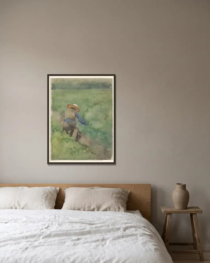 Kosiarz na łące, Willem Witsen w ramie na ścianie