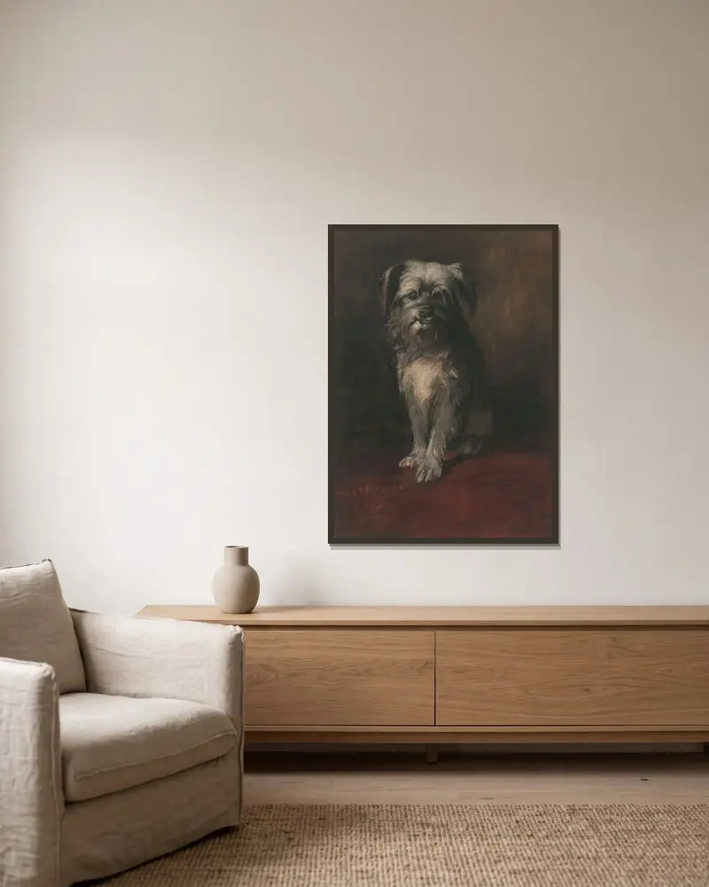 Portrait of the Dog Phoebus av Willem Witsen inramad på en vägg