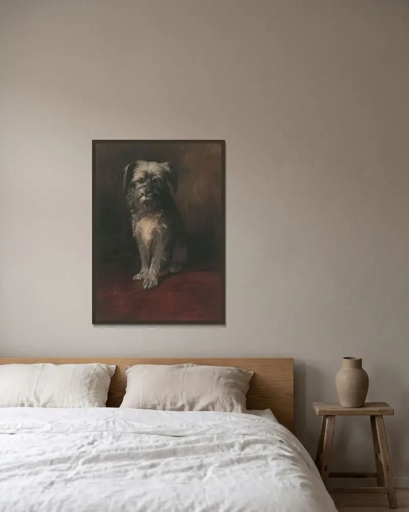 Portrait of the Dog Phoebus av Willem Witsen inramad på en vägg