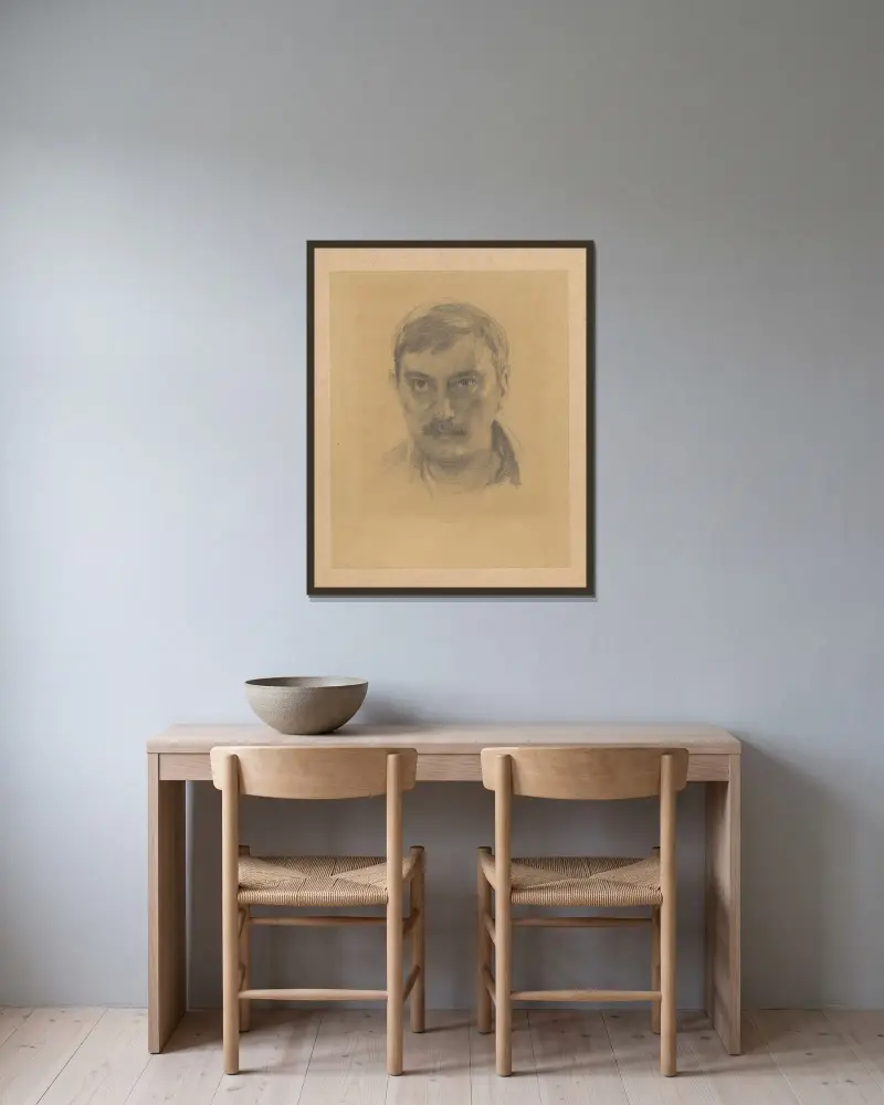 Självporträtt av Willem Witsen av Willem Witsen inramad på en vägg