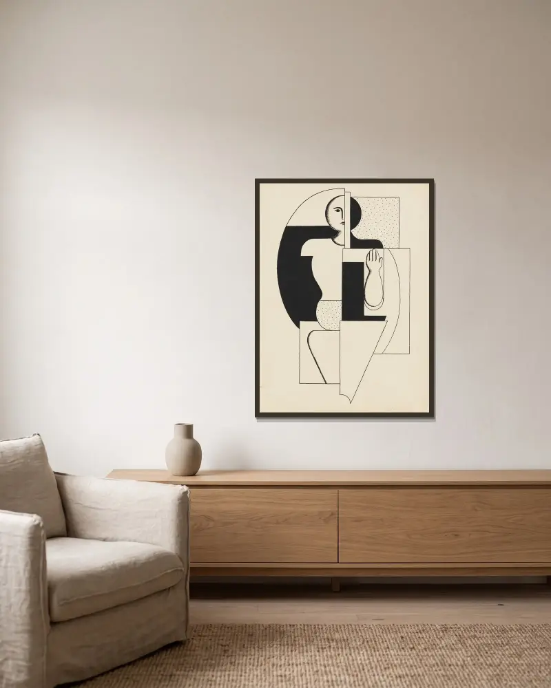 Apoll II von Willi Baumeister gerahmt an einer Wand