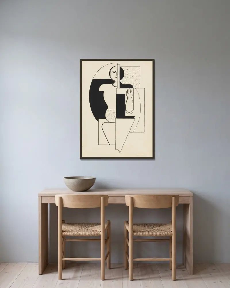 Apoll II von Willi Baumeister gerahmt an einer Wand
