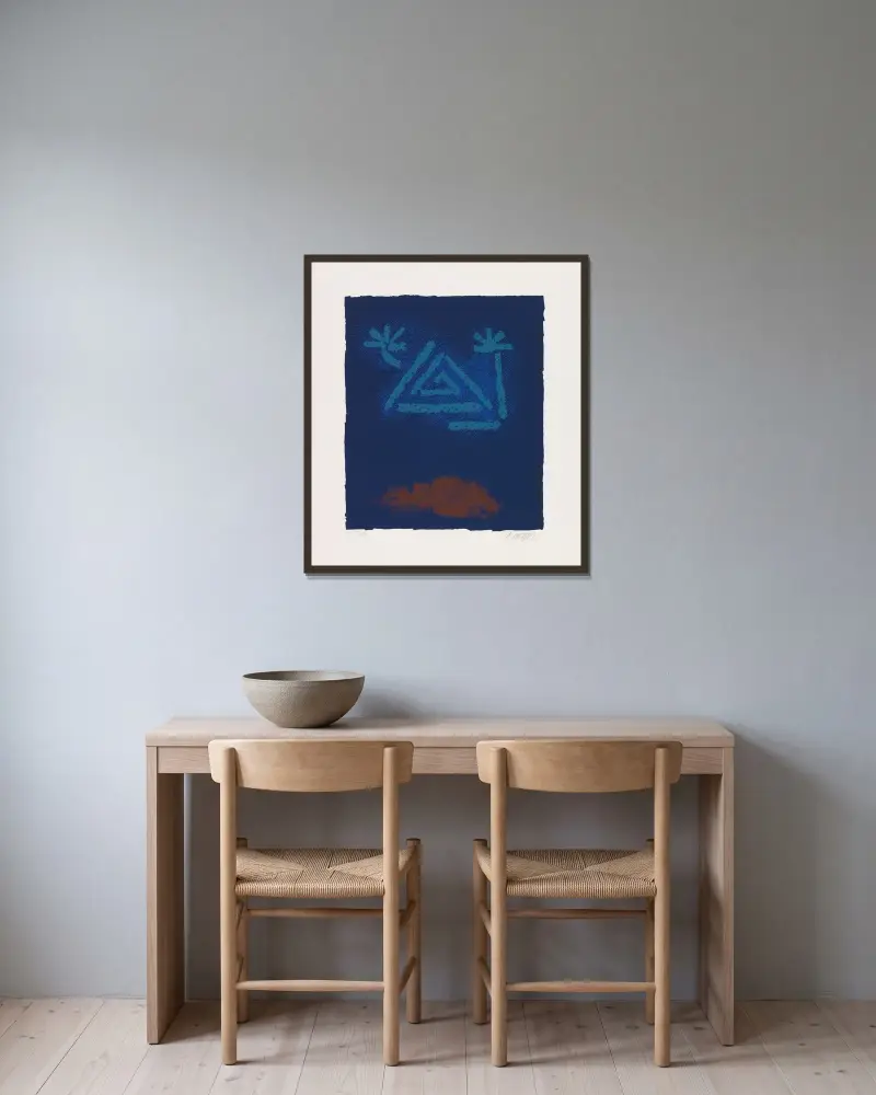 Gilgamesch-Epos von Willi Baumeister gerahmt an einer Wand