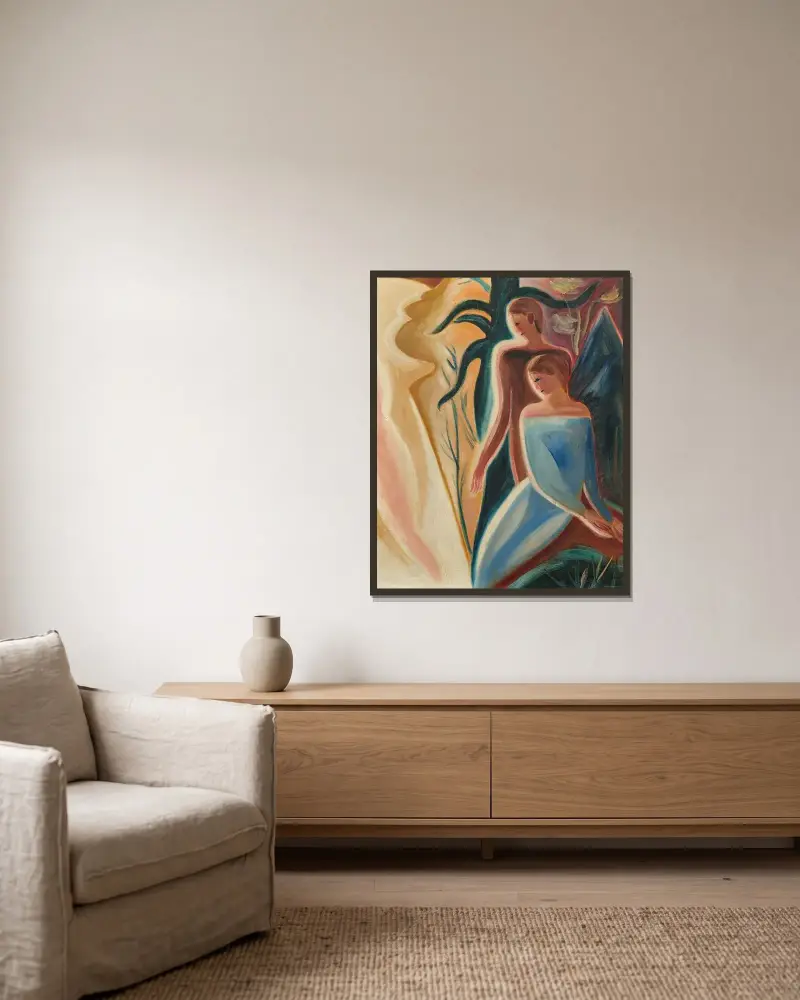 Gestade von Willi Baumeister gerahmt an einer Wand