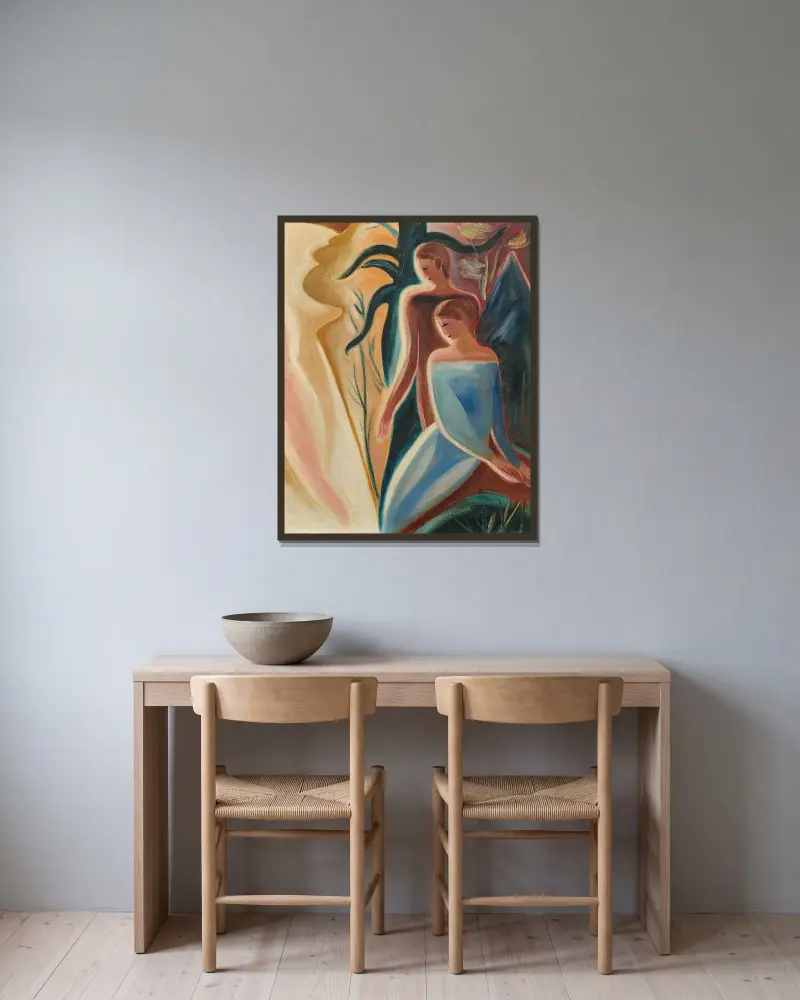 Gestade von Willi Baumeister gerahmt an einer Wand