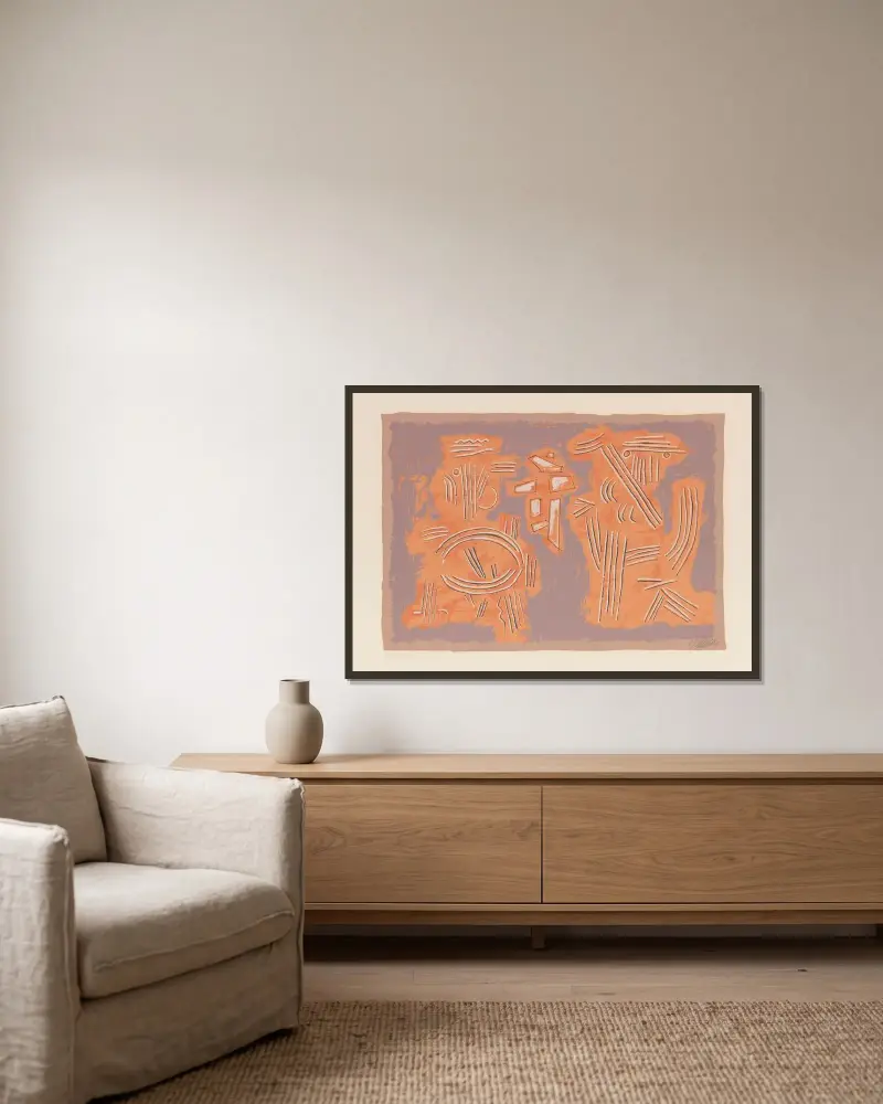 Mykene von Willi Baumeister gerahmt an einer Wand