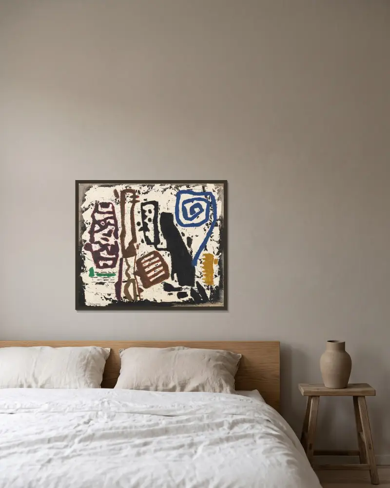 Obu von Willi Baumeister gerahmt an einer Wand