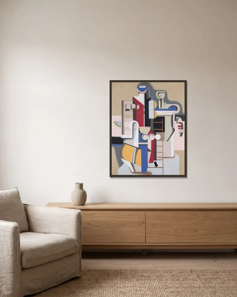 Schwimmer an der Leiter von Willi Baumeister gerahmt an einer Wand