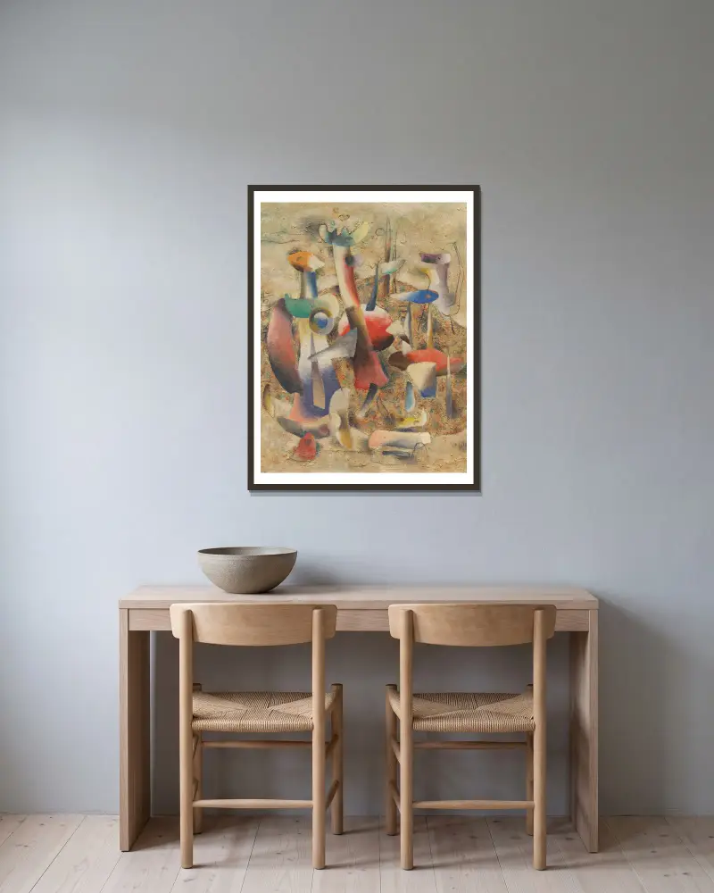 Steingarten, 1942 von Willi Baumeister gerahmt an einer Wand