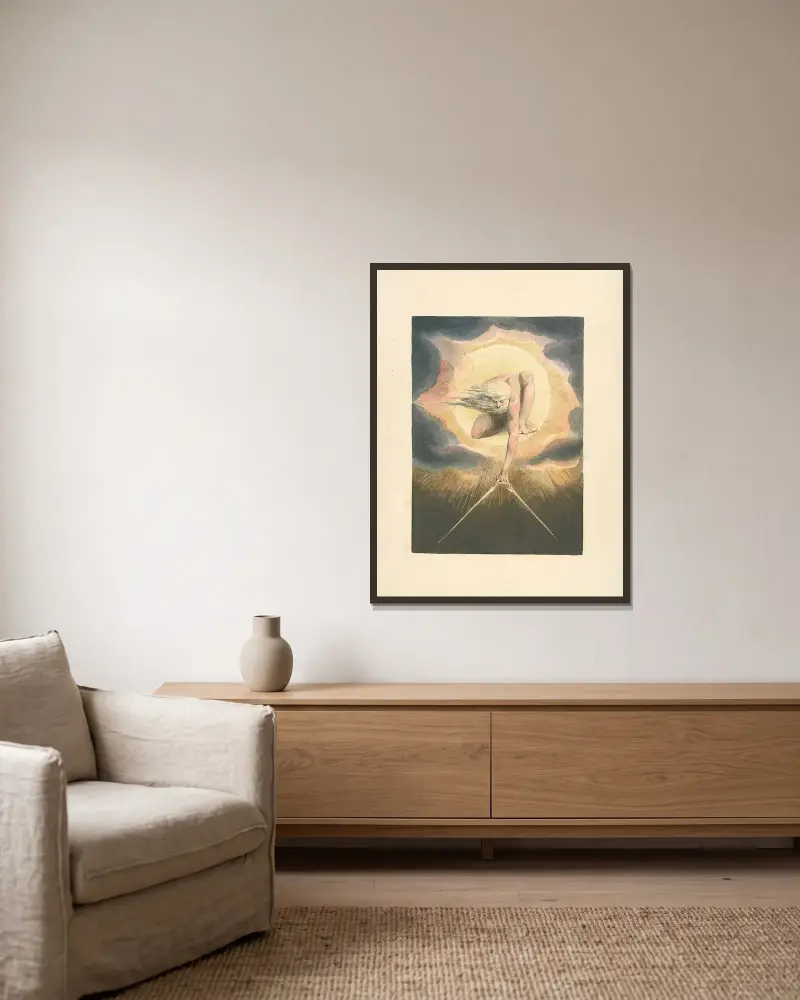 Europa; eine Prophezeiung – Titelblatt, 1794 – Nr. 1 von William Blake gerahmt an einer Wand