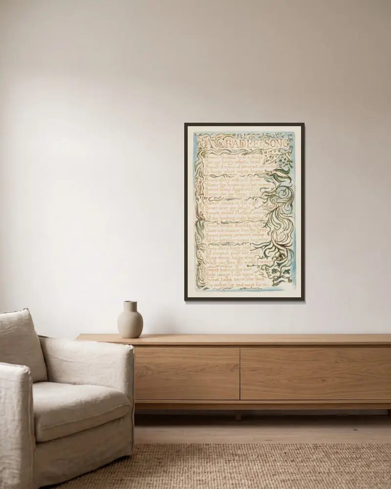 Pl. 26 – Ein Wiegenlied von William Blake gerahmt an einer Wand