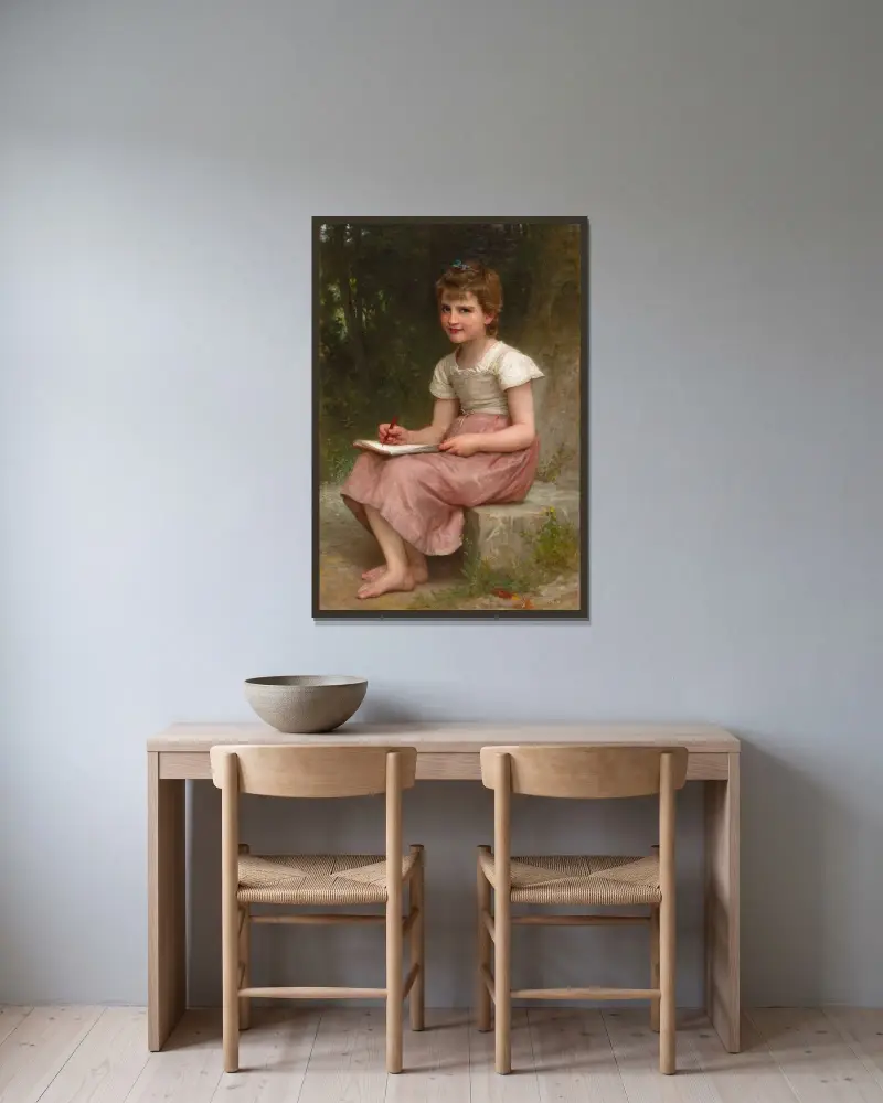 A Calling von William Bouguereau gerahmt an einer Wand
