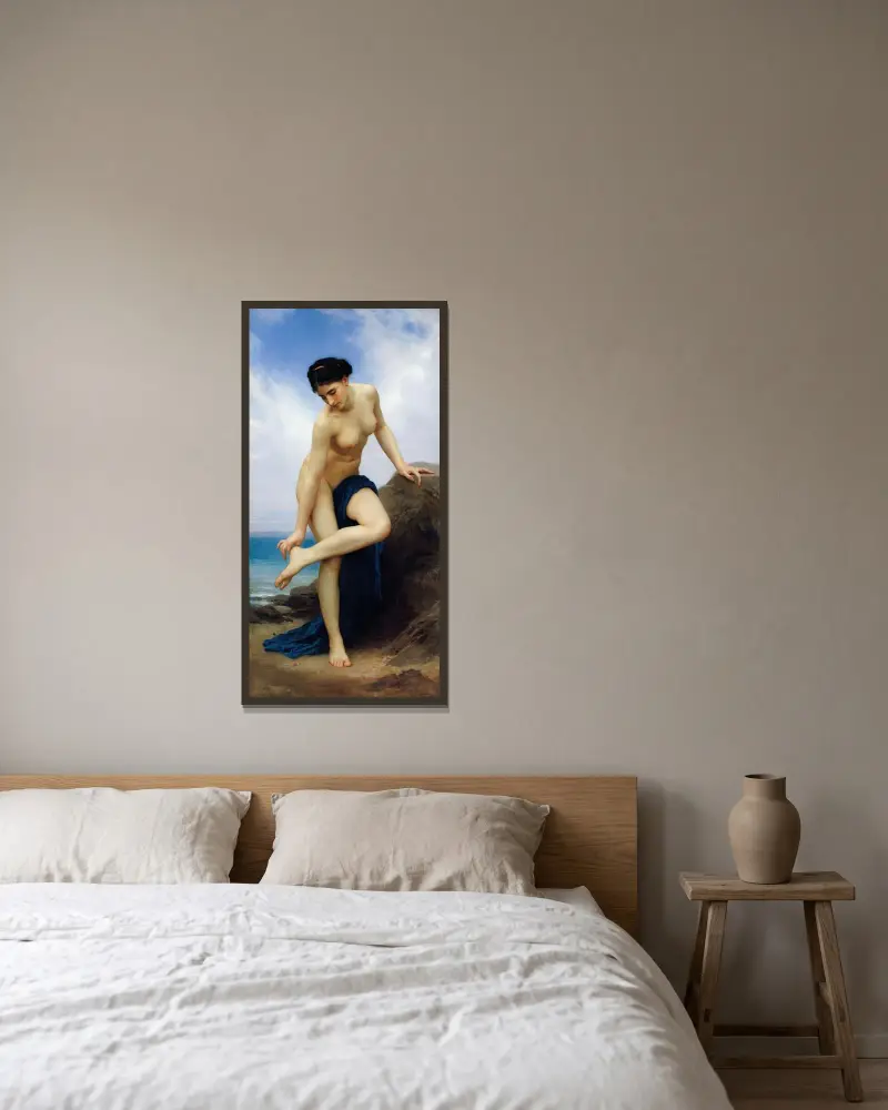 Efter badet av William Bouguereau inramad på en vägg