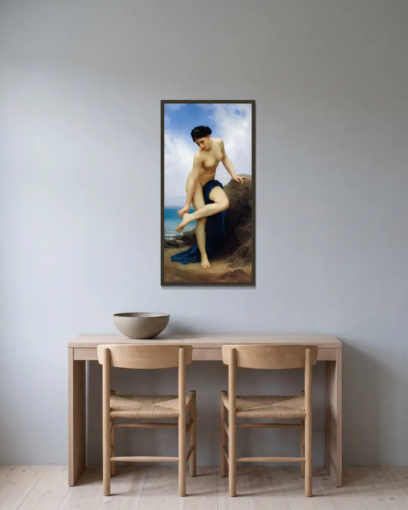 Efter badet av William Bouguereau inramad på en vägg