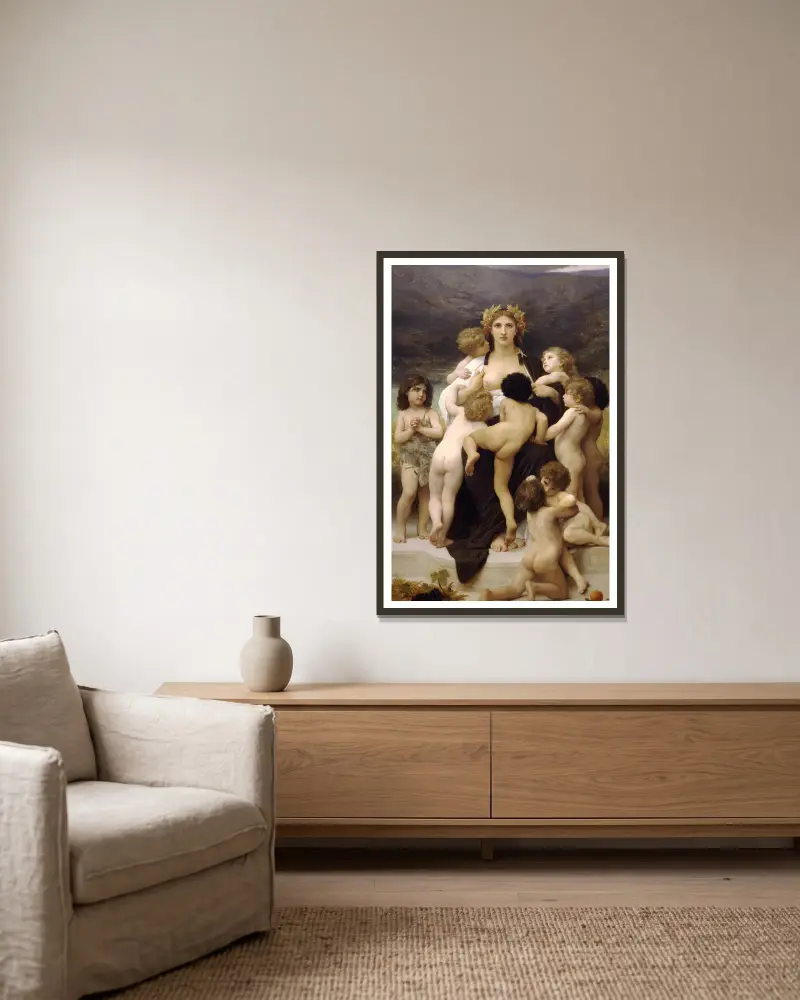 Alma Parens von William Bouguereau gerahmt an einer Wand