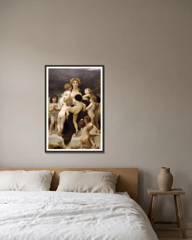 Alma Parens von William Bouguereau gerahmt an einer Wand