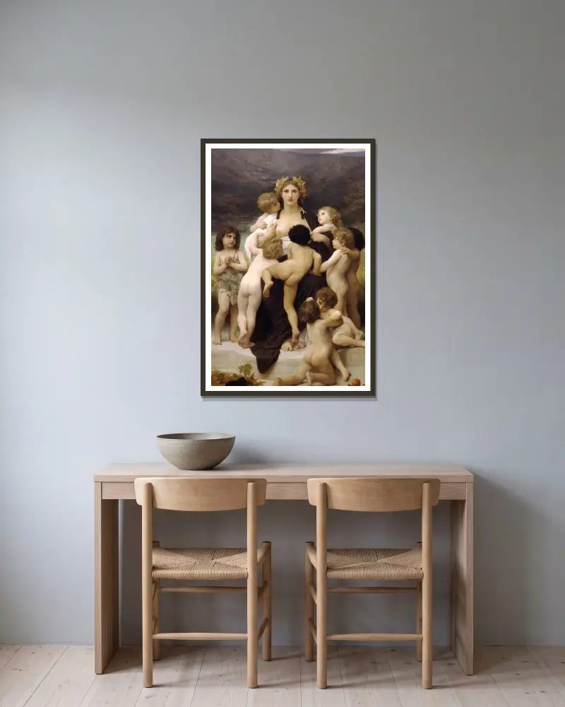 Alma Parens von William Bouguereau gerahmt an einer Wand