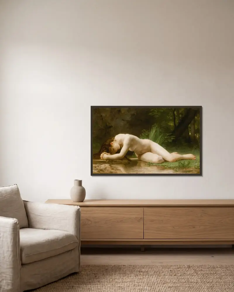 Biblis – Nr. 2 von William Bouguereau gerahmt an einer Wand