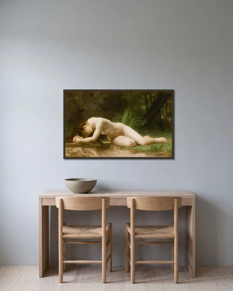 Biblis – Nr. 2 von William Bouguereau gerahmt an einer Wand