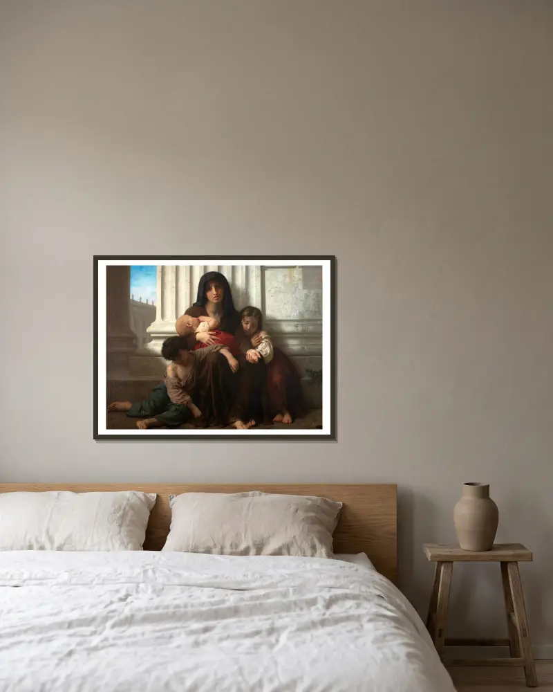 Láska k bližnímu, William Bouguereau v rámu na stěně