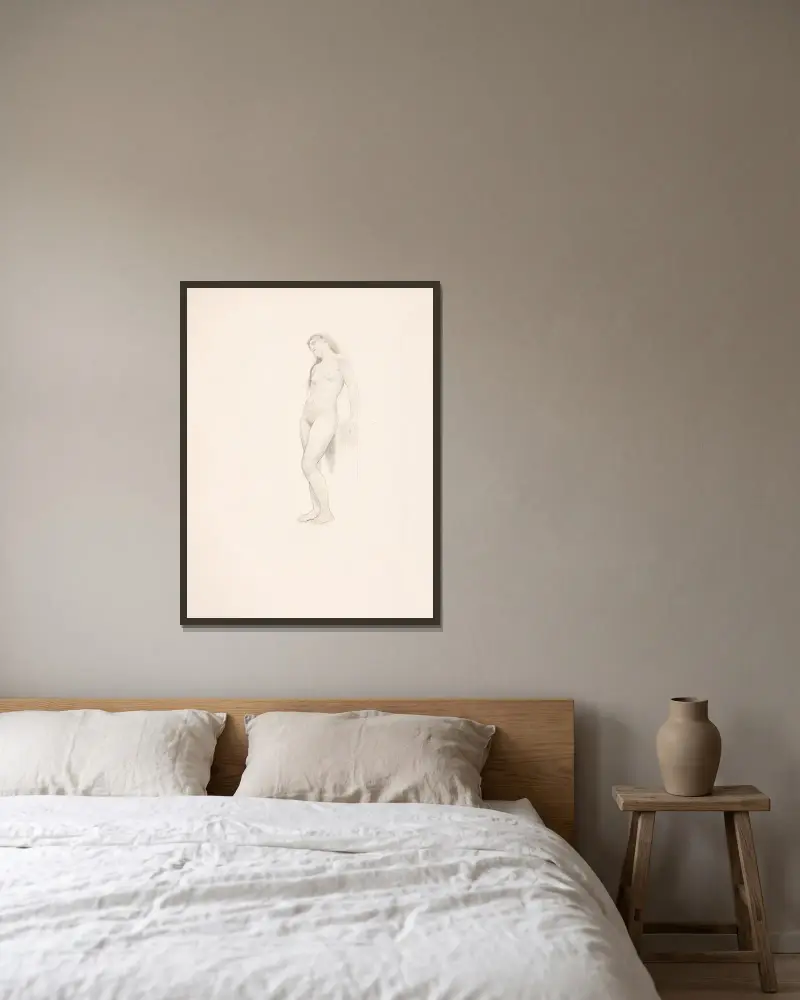 Frauenstudie – Nr. 2 von William Bouguereau gerahmt an einer Wand