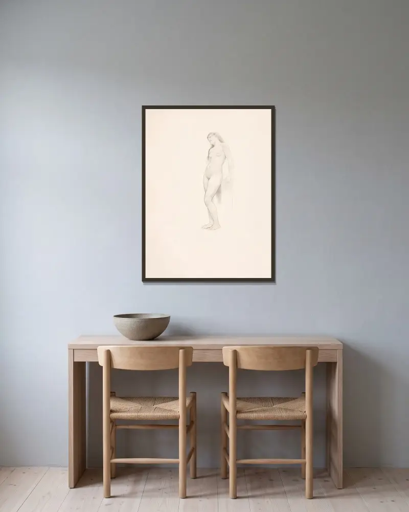 Frauenstudie – Nr. 2 von William Bouguereau gerahmt an einer Wand