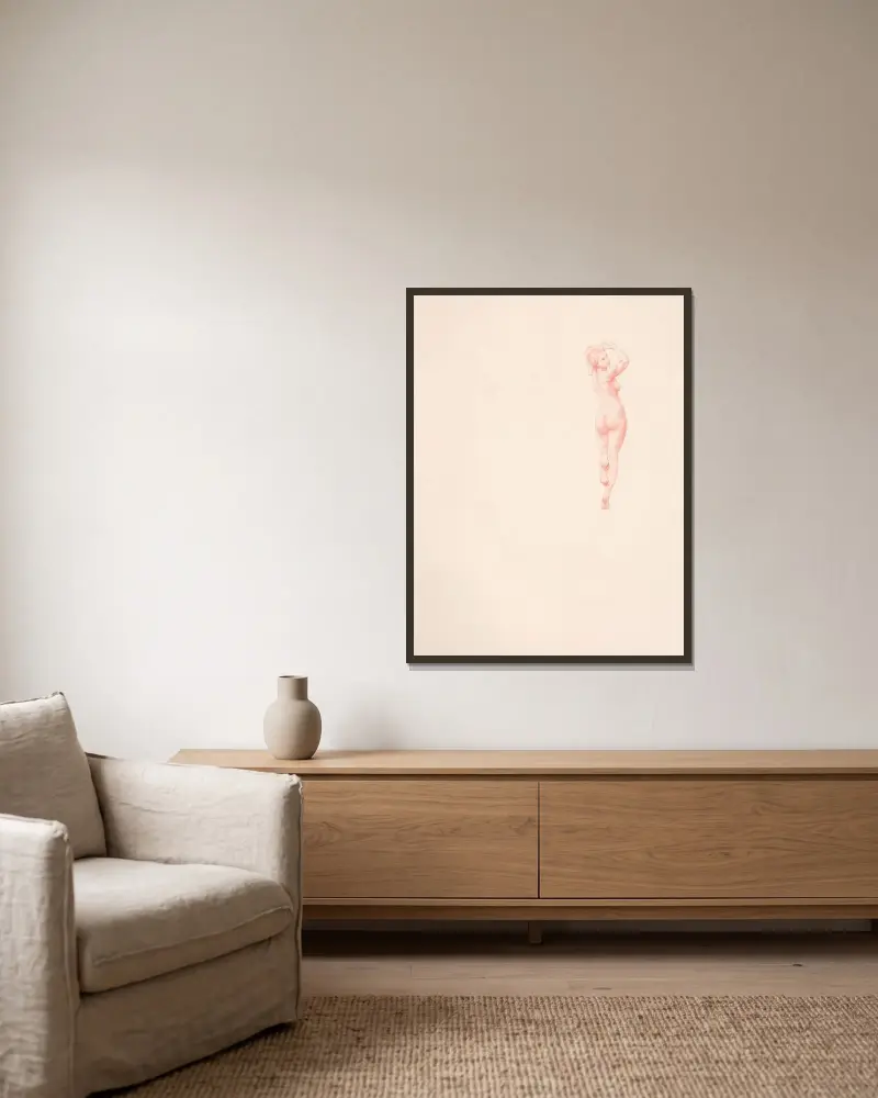 Frauenstudie – Nr. 8 von William Bouguereau gerahmt an einer Wand