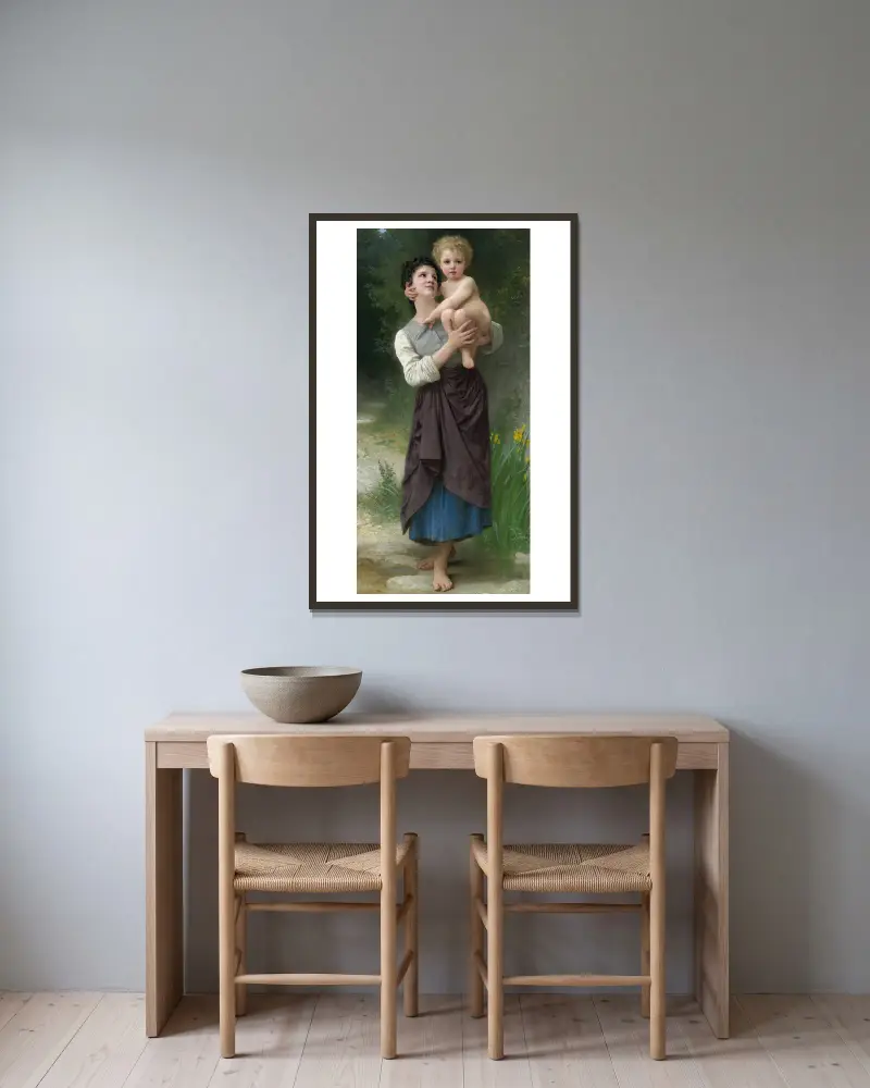Brat i siostra, William Bouguereau w ramie na ścianie
