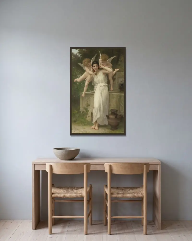 Ungdom av William Bouguereau inramad på en vägg