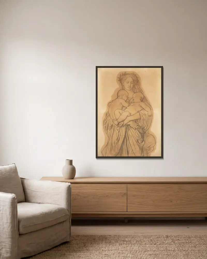 Tron av William Bouguereau inramad på en vägg