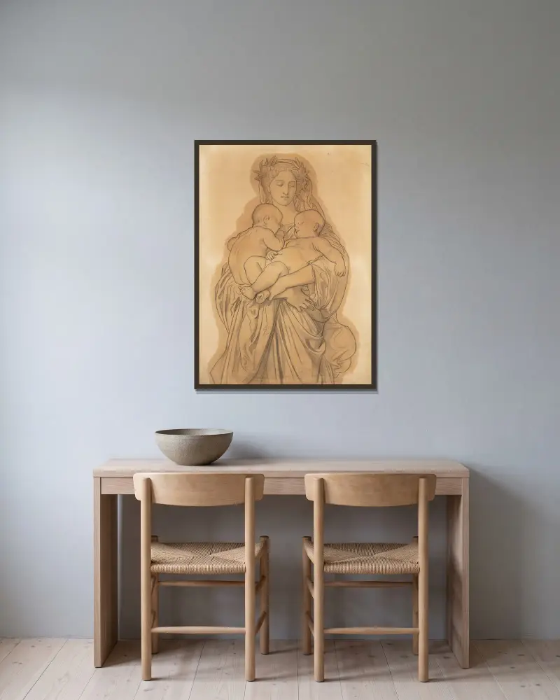 Tron av William Bouguereau inramad på en vägg